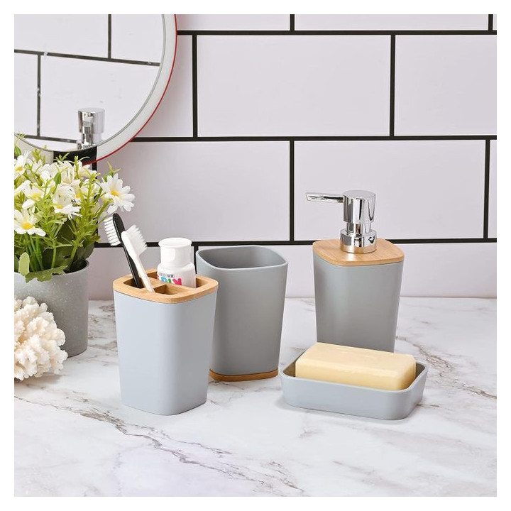 6pcs Bathroom Accessories - Soap Dish/ Toothbrush/Dispenser