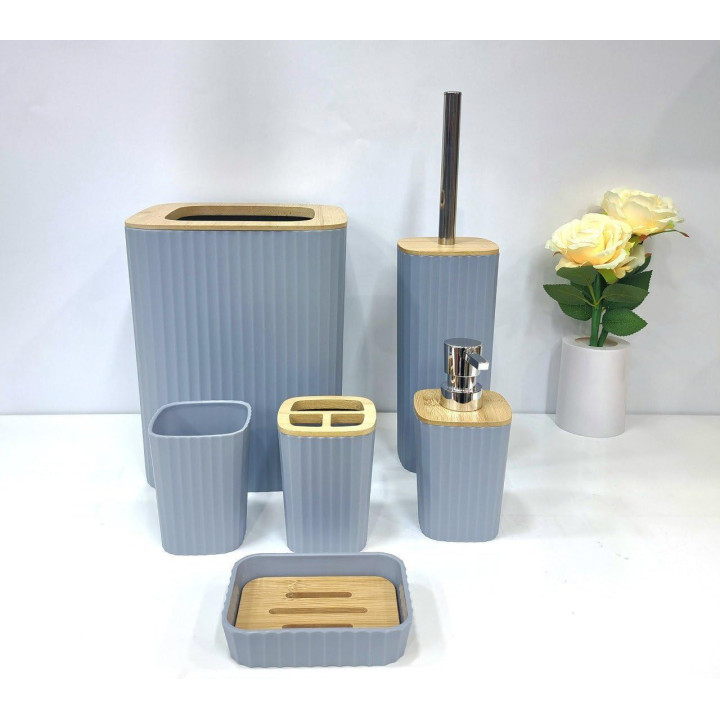 6pcs Bathroom Accessories - Soap Dish/ Toothbrush/Dispenser