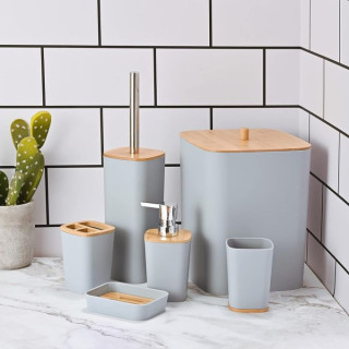 6pcs Bathroom Accessories - Soap Dish/ Toothbrush/Dispenser