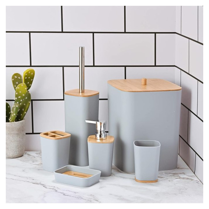 6pcs Bathroom Accessories - Soap Dish/ Toothbrush/Dispenser