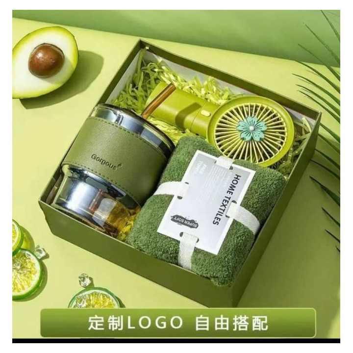 3 In 1 Gift Box. Fan ,Towel, Cup