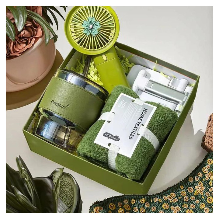 3 In 1 Gift Box. Fan ,Towel, Cup