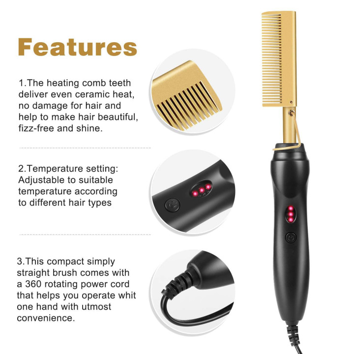 Electric Hot Comb Hair Straightener