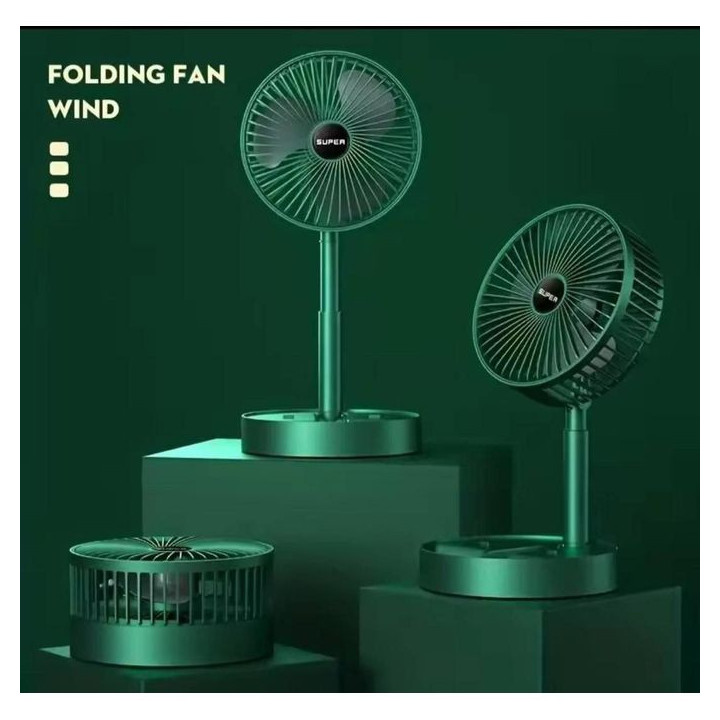 Telescopic rechargeable Foldable Fan Portable Adjustable Height Desk Fan