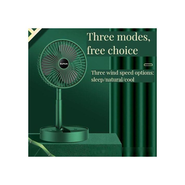 Telescopic rechargeable Foldable Fan Portable Adjustable Height Desk Fan