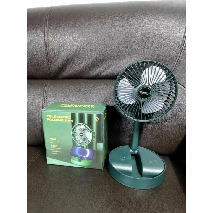 Telescopic rechargeable Foldable Fan Portable Adjustable Height Desk Fan