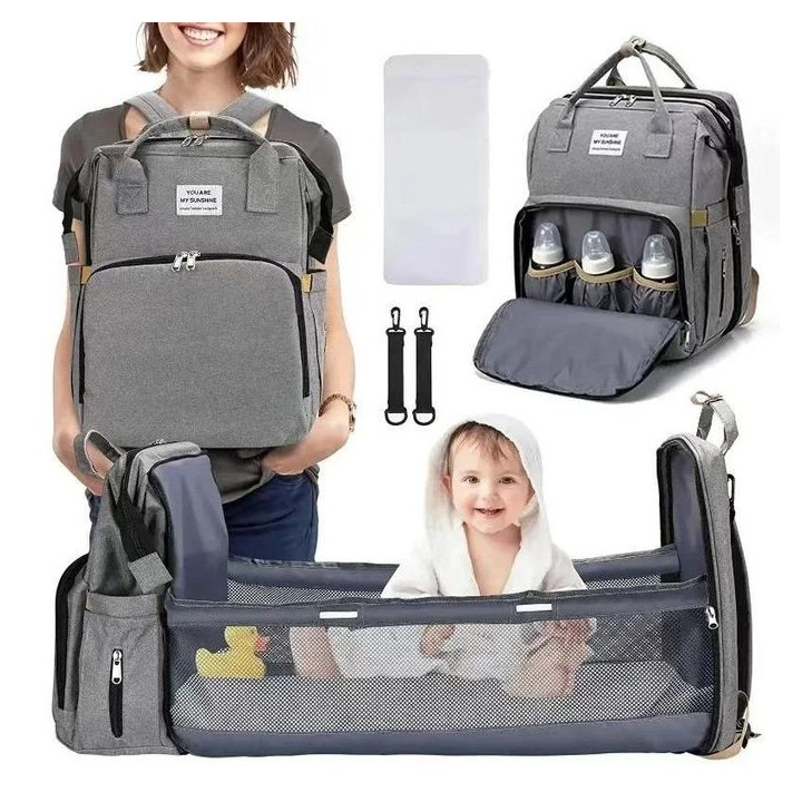 Multi-Purpose Foldable Baby Bed And Diaper Bag