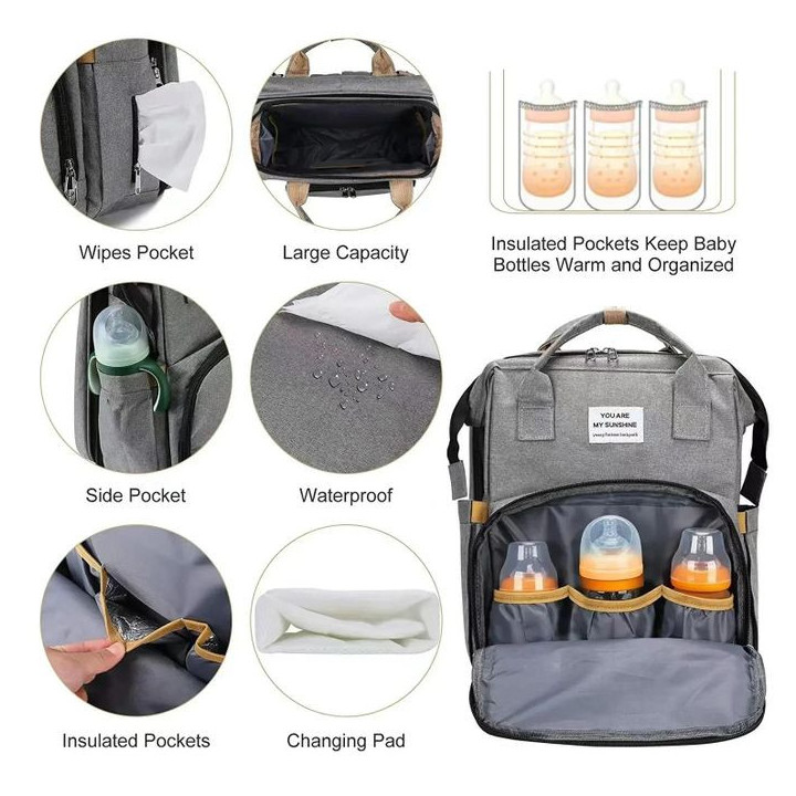 Multi-Purpose Foldable Baby Bed And Diaper Bag