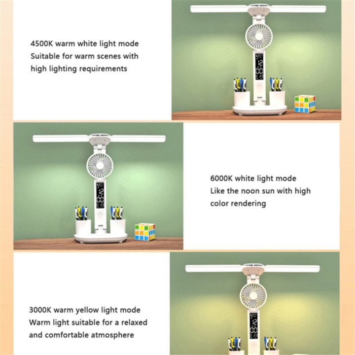 Desk Lamp Multi-Angle Adjustable Dual Swing Arm Eye-Caring