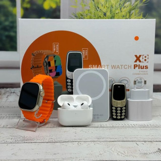 X8 Plus 8 Combination With Smart Phone, 25w Pd Fast Charge Wireless Charge X8 Unique Combination Smart Watch For IPhone/android